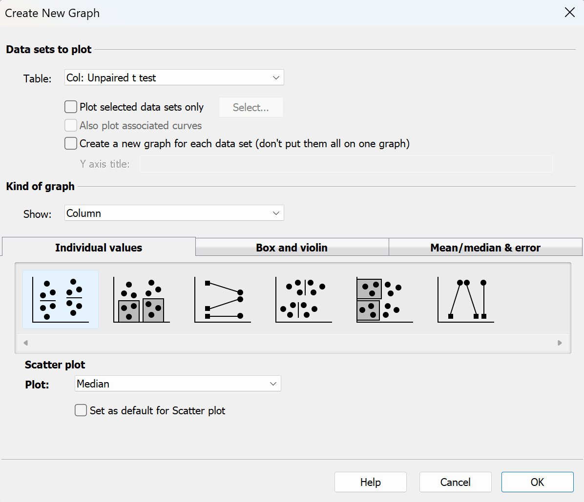 Create New Graph Dialog